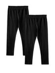 CUBIHEXA Girls Cotton Lycra Stretchable Plain/Solid Leggings Pants (GSL-BlackX2-5-6 Years)