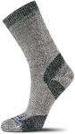 FITS Medium Rugged Crew Socks for Men and Women – Merino Wool, Breathable, Odor-Resistant, Cushioned, Durable Knit, Whole Foot Comfort, Coal, X-Large
