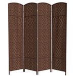 Oriental Furniture 7-Feet Tall Diamond Weave Room Divider, Dark Mocha 4 Panel