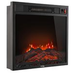 RecPro RV Fireplace 18" | Recessed Electric Fireplace | Glass with Log View | 110 Volt | Electric RV Fireplace | for Camper, Trailer, Home, and More