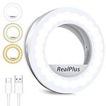 RealPlus Selfie Light for Phone, Ring Light for Phone [Rechargeable] with 3 Colors & 40 LEDs, Dimmable Phone Selfie Ring Light for Phone, Tablet, Laptop, Zoom Meeting, Makeup, Video