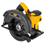 Deli DL-YJ185-E1 1300W 7-1/4" Corded Electric Circular Saw 24T Blade Easy Depth & Bevel Adjustment with Ergonomic Handle for Professional Use (Pack of 1, Yellow and Black)