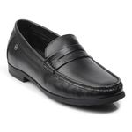 ID Men's Black Moc Toe Comfort Loafers