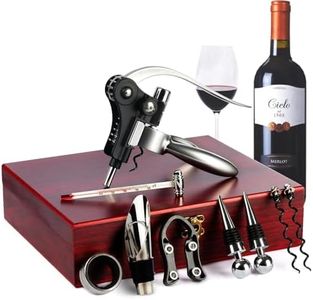 9-Pieces Corkscrew Wine Opener Set, Stainless Steel Cork Screw Rabbit Wine Bottle Opener Kit Including Foil Cutter, Pourer, Vacuum Wine Stopper Corkscrews etc, Ideal Wine Sets Gifts for Women & Men