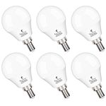 A15 Ceiling Fan Light Bulbs, E12 Base, 6Watt (60-Watt Replacement), Soft White 2700K, Non-Dimmable, Sailstar Candelabra Base LED Light Bulb, 6 Pack