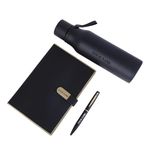 Stilou Customised Gift set of Diary With Steel Water Bottle And Pen for Men & Women | 3 in 1 Corporate Persnolised Gift Set | Customized Notebook/Diaries/Journals | Gift Combo
