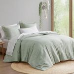 Comfort Spaces King 7 Pieces Comforter Set, Boho Bed Sets for King Size, Farmhouse Bedding Sets with Comforter, Gift Bed in a Bag with Comforter, Sheets, Pillowcases, and Shams,King, Sage Green