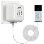 Extra Long 19.7ft Cord 24V 500mA Doorbell Transformer for Ring,Nest Hello,Wyze and Eufy Video Doorbells (White)