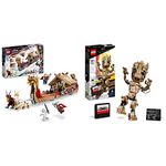 LEGO 76208 Marvel The Goat Boat Buildable Thor Set with Toy Ship & 76217 Marvel I am Groot Buildable Toy, Guardians of the Galaxy 2 Set, Collectable Baby Groot Model Figure, Gift Idea