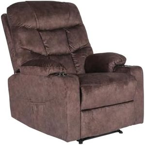 La Bella Avery Massage Recliner Chair – 8-Point Vibration, 5 Modes, Reclining Footrest, Extra-Thick Padded Seat, Brown Leathaire, 240V