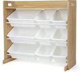 Homesmiths Engineered Wood Beige Toy Organizer with 9 Storage Bins | Perfect for Home, Play Schools and Kindergarten