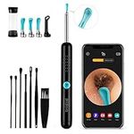 Ear Wax Removal Tool Camera - R1 Upgraded Anti-Fall Off Eartips Ear Cleaner with Camera, Wireless Otoscope with 1080P HD Waterproof Ear Camera, Earwax Removal Kit for iPhone, Android