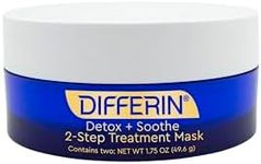 Differin Clay Face Mask, Detox and Soothe 2 Step Treatment Clay Mask by the makers of Differin Gel, Gentle Skin Care for Acne Prone Sensitive Skin, 1.75 oz