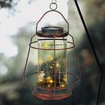 Solar Lanterns Outdoor with Shepherds Hook, Hanging Waterproof Solar Powered Garden Lantern,Metal Lantern Outdoor Decorative Lights for Yard, Lawn Porch Pathway, Landscape