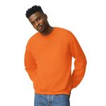 GILDAN Men's Fleece Crewneck Sweatshirt, Style G18000 Sweatshirt, Safety Orange, M UK