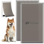 TonGass (2-Pack) PAC11-11040 Extra Large Dog Door Flap Replacement Compatible with PetSafe Freedom Dog Door 13 6/8" x 24" with Magnetic Closure Weather-Proof & Warp-Resistant Pet Door Replacement Flap