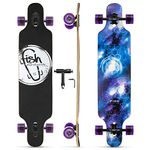 Long Board Skateboard for Adults Teenagers Kids Ages 6-12 Adults Men Women Complete Skateboard Cruiser for Cruising Carving Free-Style and Downhill 41 Includes High-Speed Bearings & T-Tool