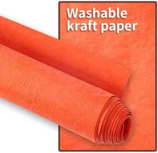 GONGZITEM Washable Kraft Paper Roll 16.9" x 58.5" – Sewable Kraft Paper Fabric for DIY Bag Making, Tote & Lunch Bags – Leather-Like Craft Material (GZ04)