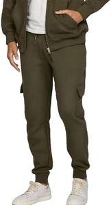 Bacrelax Men's Casual Cargo Pants Outdoor Hiking Pants Drawstring Srraight Leg Workout Joggers Sweatpants with Pockets Army Green