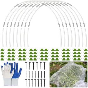 HIQE-FL Arcos para Invernadero,40 Piezas Gardenaros de Invernadero,Arcos de Túnel para Bancal Elevada,con Guantes,Garden Tunnel,Aros Invernadero Tunel,Aros de Invernadero para Cultivar Túneles.