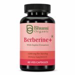 Bhumi Organic Berberine+ with Ceylon Cinnamon, 1200mg, 60 Veg Capsules, Dietary Supplement