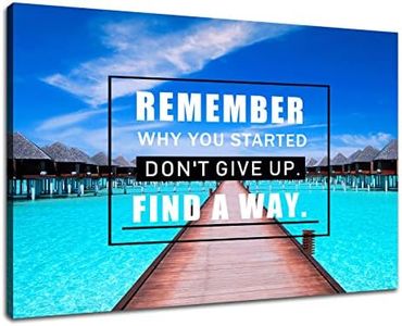 GoForArt Inspirational Wall Art Find a Way Positive Quote Painting Poster Landscape Motivational Prints Artwork Framed for Office Living Room Bathroom Wall Decor Ready to Hang [18''W x 12''H]