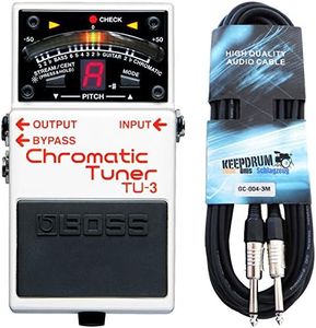 Boss TU-3 Chromatic Pedal Tuner + Kepdrum Jack Cable, 3 m
