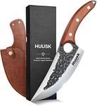 Huusk Knife Japan Kitchen, Upgraded Viking Knives with Sheath Hand Forged Butcher Knife for Meat Cutting Japanese Cooking Meat Cleaver Huusk Chef Knives for Outdoor Camping, BBQ