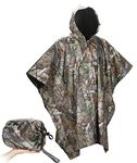 Lenotos Military Poncho, Waterproof Camouflage Army Poncho, Multi Use Rip Stop Military Rain Poncho, Camo