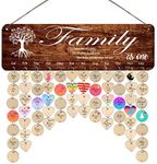 Birthday Gifts for Mom Grandma,Family Tree Birthday Calendar Wall Hanging,Family Birthday Board Plaque with Tags,Family Wall Decor,Mothers Day Gifts from Daughter