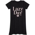 A2Z Ladies Night Dress Nightgown Sleepwear Short Sleeve - Nightie 209 Black S