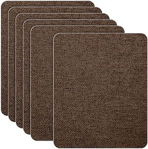 Azobur Coarse Linen Repair Patches, 6 Piece Self-Adhesive Linen Fabric Patches, Multi Color, Can be Used for Linen Sofa Repair and Linen Clothes Repair, Quick Fix Sofa.(Dark Brown)