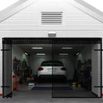 Sliding Garage Door Screen with Track & Magnetic Closure, Fully Retractable Fiberglass Mesh Screen Door for 2-Car Garage Openings (Fits 16x7 Ft), Garage Screen with Weighted Bottom for Bug Protection