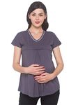 AV2 Women's Nursing Regular Fit Top (8013Cl_Grey_L)