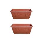 Set Of 2 Venetian Window Box Trough Planters Small 40cm Plant Pot Terracotta Colour