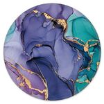 Mouse Pad Non-Slip Rubber Base Mousepad with Stitched Edge Premium-Textured Mouse Mat Gaming Round Mouse Pads 7.87 x 7.87 Inch (Dark Purple Marble)