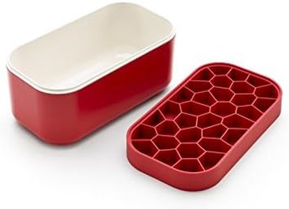 Lékué Ice Box, Boîtier pour cubes de glace, Rouge, 11.6 x 12.5 x 22.5 cm