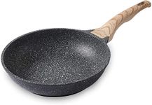 Motase Nonstick Frying Pan Skillet, Granite Coating Omelette Pan, 100% PFOA free Cookware Pan, Healthy Nonstick Stone Frying Chef's Pan Skillet, 9.5 Inch