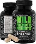 Wild Prebiotics and Probiotics with Digestive Enzymes | 20 Billion CFU - 10 Strains for Women & Men | Support Gut Health & Digestion Supplements | Non-GMO Prebiotic Fiber | 30 Count (Pack of 2)