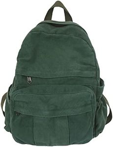 GAXOS Laptop Backpack for Women Travel Canvas Backpack for Women Vintage Aesthetic Backpack for School, Green, Rucksack Backpacks