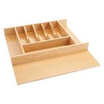 Rev-A-Shelf Trim-to-Fit Silverware Drawer Organizer for Kitchen Utensil Cutlery Cabinet Storage, Natural Maple Wood 9 Compartment Tray Insert, 4WCT-3