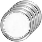 JOIKIT 4 Pack 12 Inch Stainless Steel Plate, Round Metal Dinner Plates, Kitchenware Dinner Dishes Serving Tray Large Camping Plates for BBQ, Snack, Food Serving, Dishwasher Safe