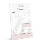 Bliss Collections Daily Planner with 50 Undated 6 x 9" Tear-Off Sheets - Simple Pink Self-Care Calendar, Organizer, Scheduler, Productivity Tracker for Organizing Goals, Tasks, Notes, To-Do Lists