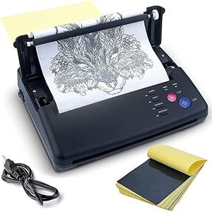 Sacnahe Tattoo Transfer Stencil Machine Copier Printer Thermal Tattoo Kit Copier Printer With 20pcs Free Tattoo Stencil Transfer Paper Black (2022 Update Version)