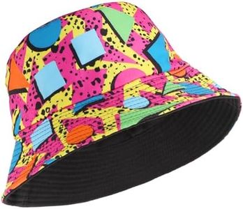 Gorro Pescador Retro de los Años 80 y 90 Plegable con Visera para Exteriores Bucket Hat Reversible Divertido para Verano Playa Pesca Hombre Sombrero de Pescador Mujer