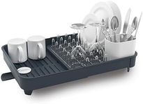 Joseph Joseph Extend Expandable Dish Drainer Rack with Removable Cutlery Holder Swivel Draining Spout – Grey