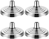 Leinuosen 4 Pcs Flag Holder Stand Flag Base Stand Flag Pole Stand Flag Pole Base for Indoor Outdoor 1.3/1.1 Inch Diameter Flagpole Garden House Classroom Churches Meeting Party Flags Banner (Silver)