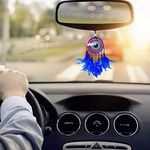 ARTBUG Evil Eye Car Hanging/Dream Catcher, Car Ornament, Car Decorative/Showpiece, Dashboard Mirror Hanging Decoration - for Positive Energy and Protection, 3 Inch, Blue