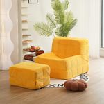 N&V CUBICUS Sofa, Single Seated Foam Sofa, Armless Floor Sofa, All New Hybrid Foam Design，with Matching Ottoman (Tuscany)