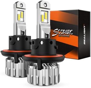 SEALIGHT H13/9008 LED Headlight Bulbs, 28000 Lumens 700% Brighter High Beam/Low Beam LED Bulbs, S6 6500K Cool White Plug and Play Halogen Replacement Kit with Cooling Fan, Pack of 2